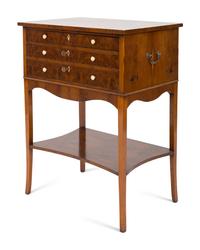 A Regency Style Titchmarsh and Goodwin Burl Walnut Work Table