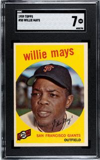A 1959 Topps Willie Mays Baseball Card No. 50 (SGC 7 NRMT)