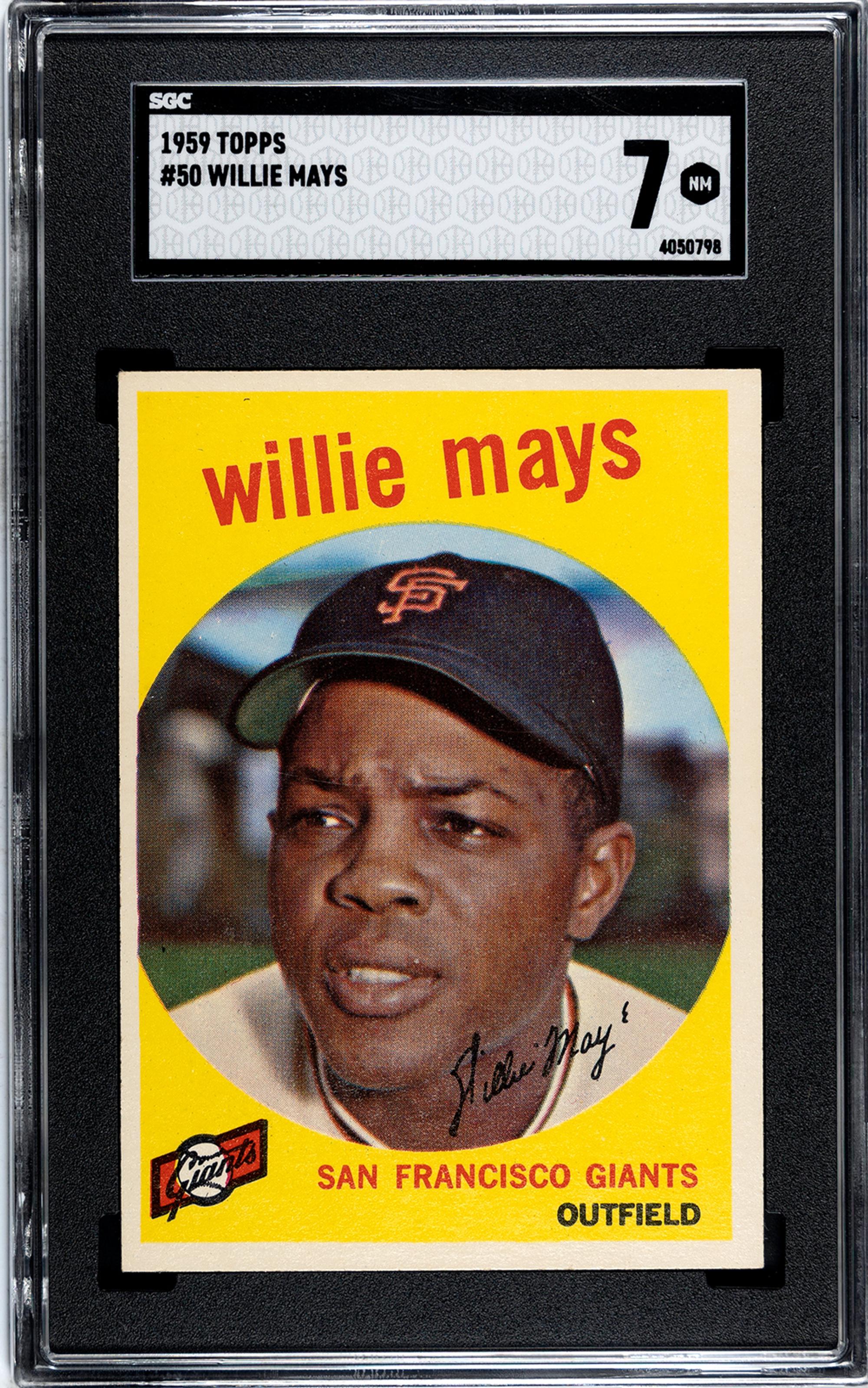 A 1959 Topps Willie Mays Baseball Card No. 50 (SGC 7 NRMT)