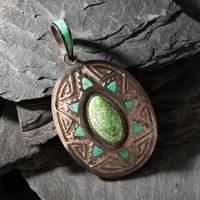 Tommy Jackson (Diné, b. 1958) — Sterling Silver and Carrico Lake Turquoise Pendant