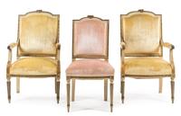 A Louis XVI Style Painted Parlor Suite — LATE 19TH CENTURY