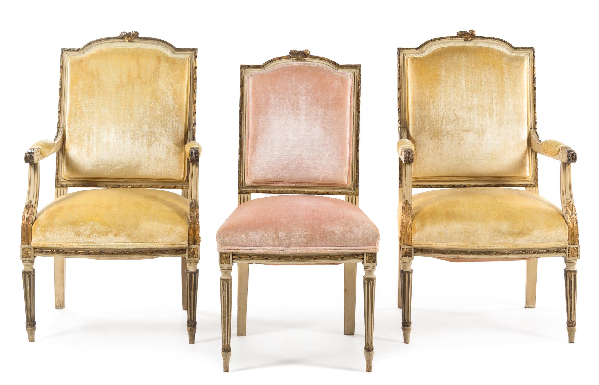 A Louis XVI Style Painted Parlor Suite — LATE 19TH CENTURY