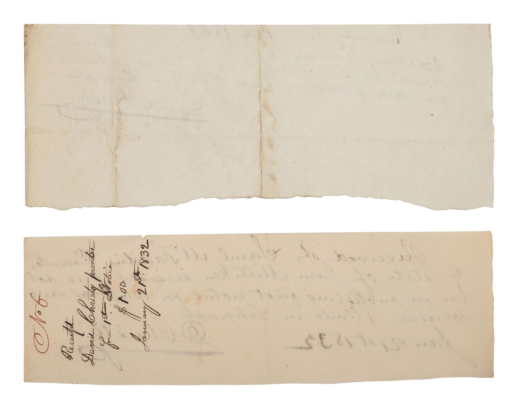 [AMERICAN COLONIZATION SOCIETY]. A group of 3 items related to American Colonization Society agents Ebenezer BURGESS and David CHRISTY. Ca 1830s.