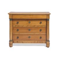 An Empire Fruitwood, Beechwood and Gilt-Metal Mounted Chest of Drawers