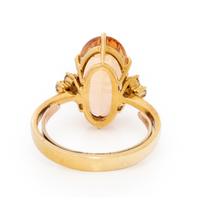 IMPERIAL TOPAZ, DIAMOND, AND YELLOW GOLD RING
