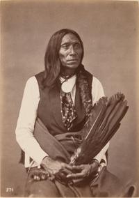 Jackson, William Henry (1843-1942)]. Albumen photograph of Swift Bear, Brulé Lakota, ca 1873.