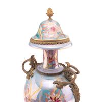 A Sèvres Style Gilt Bronze Mounted Porcelain Urn