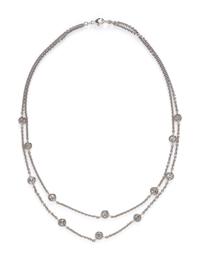 DIAMOND AND WHITE GOLD STATION NECKLACE