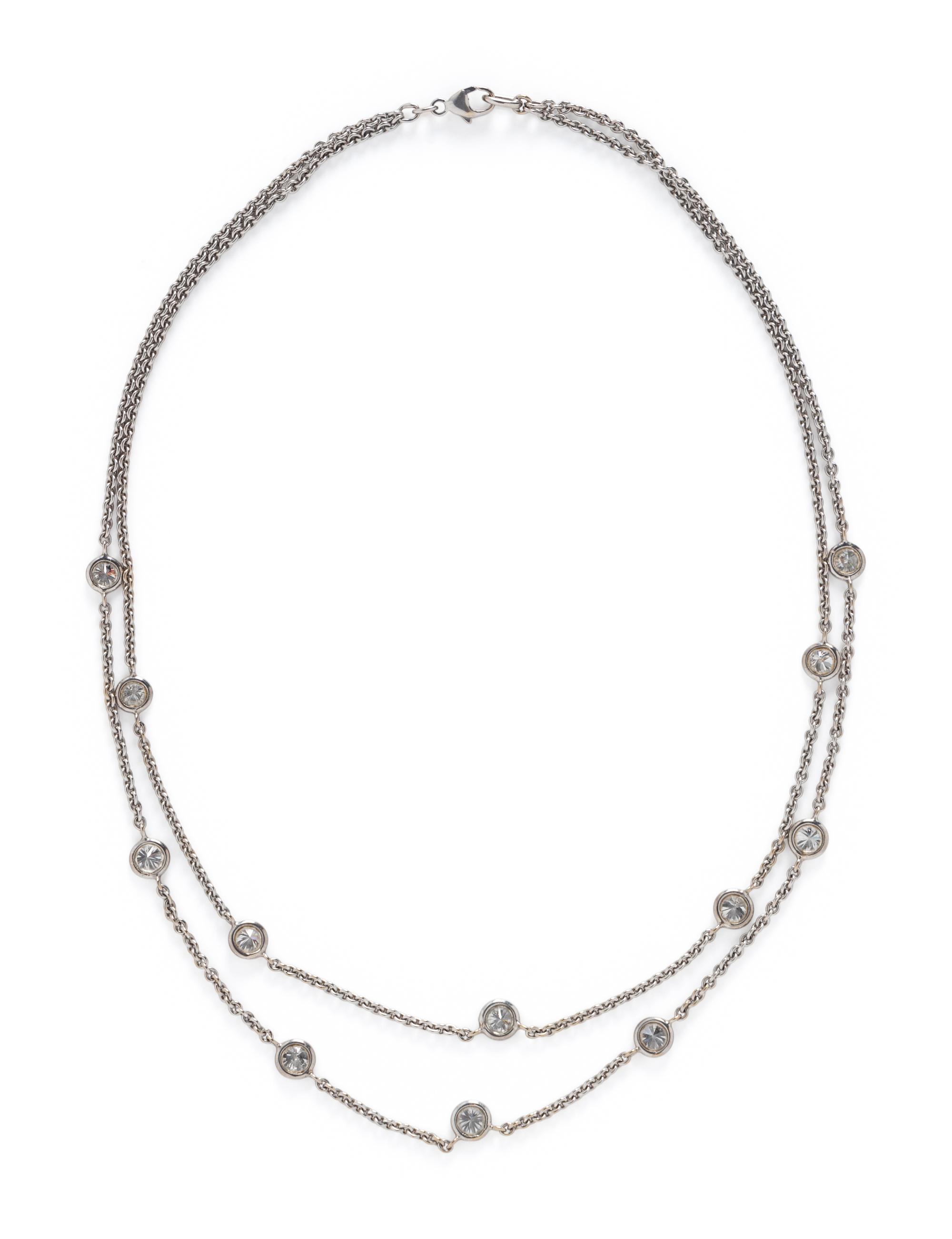 DIAMOND AND WHITE GOLD STATION NECKLACE