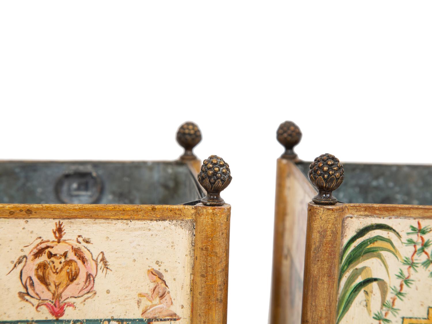 A Pair of Italian Tôle Peinte Cache Pots