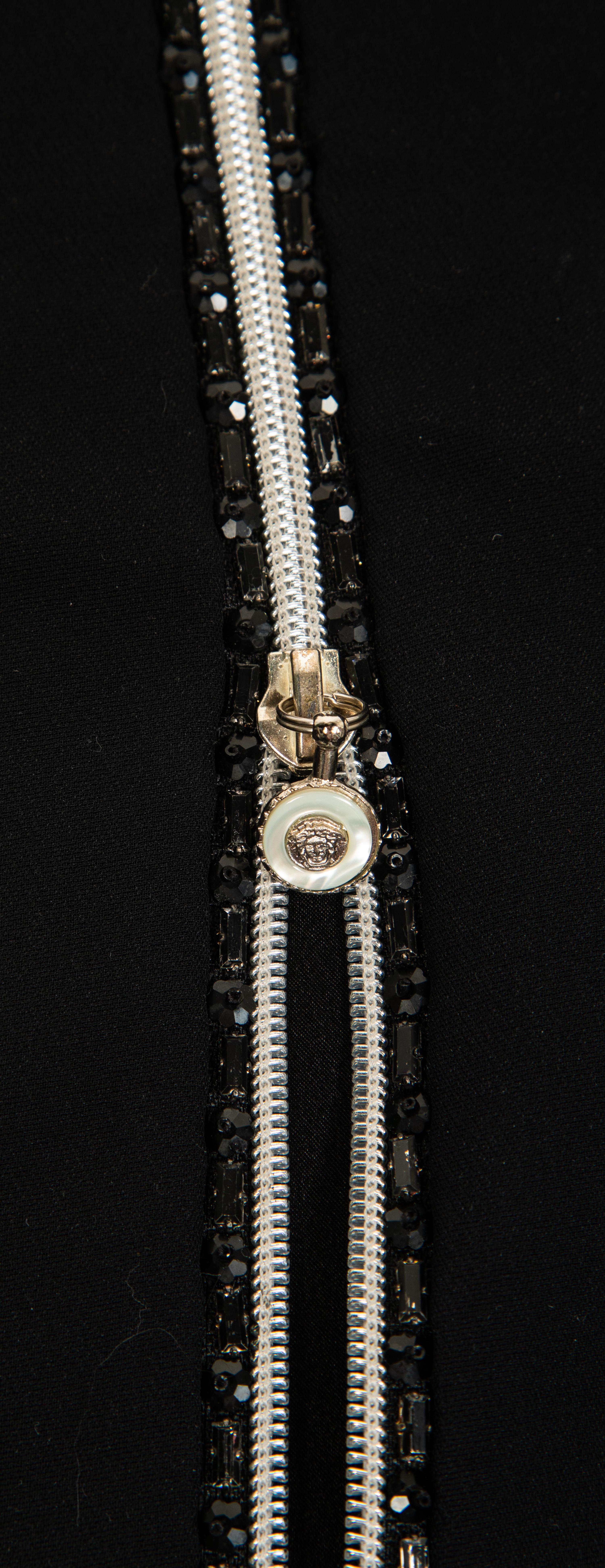 Atelier Versace Strapless Evening Dress with Beaded Trim, 1990s No size label