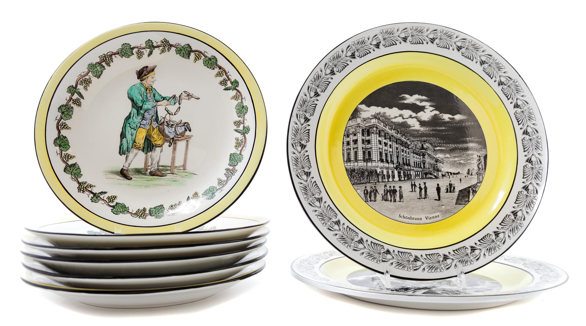 A Collection of Ceramic Table Articles Diameter of largest 9 3/4 inches. — 19TH/20TH CENTURY