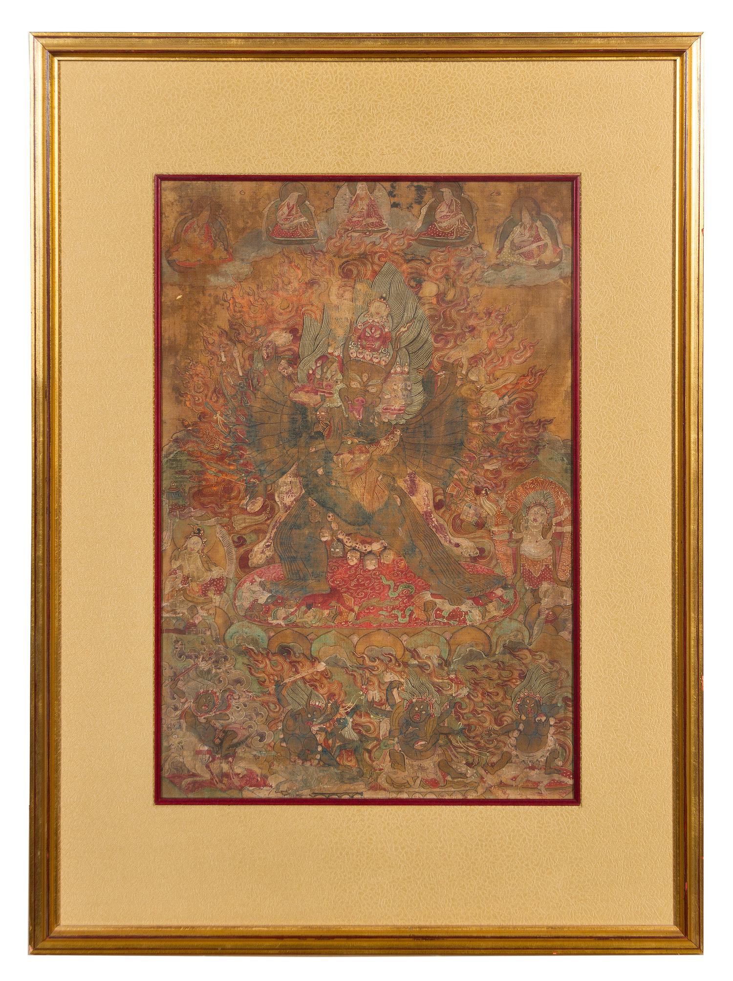 A Tibetan Thangka 18TH/19TH CENTURY 19 1/4 x 12 3/4 inches. — 18TH/19TH CENTURY
