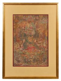 A Tibetan Thangka 18TH/19TH CENTURY 19 1/4 x 12 3/4 inches. — 18TH/19TH CENTURY
