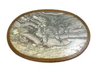 A Louis XVI Style Carved Oak Marble Top Parlor Table
