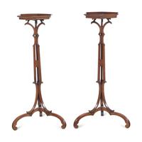 A Pair of Georgian Style Mahogany Stands