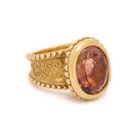 CYNTHIA BACH, YELLOW GOLD AND PINK TOURMALINE RING