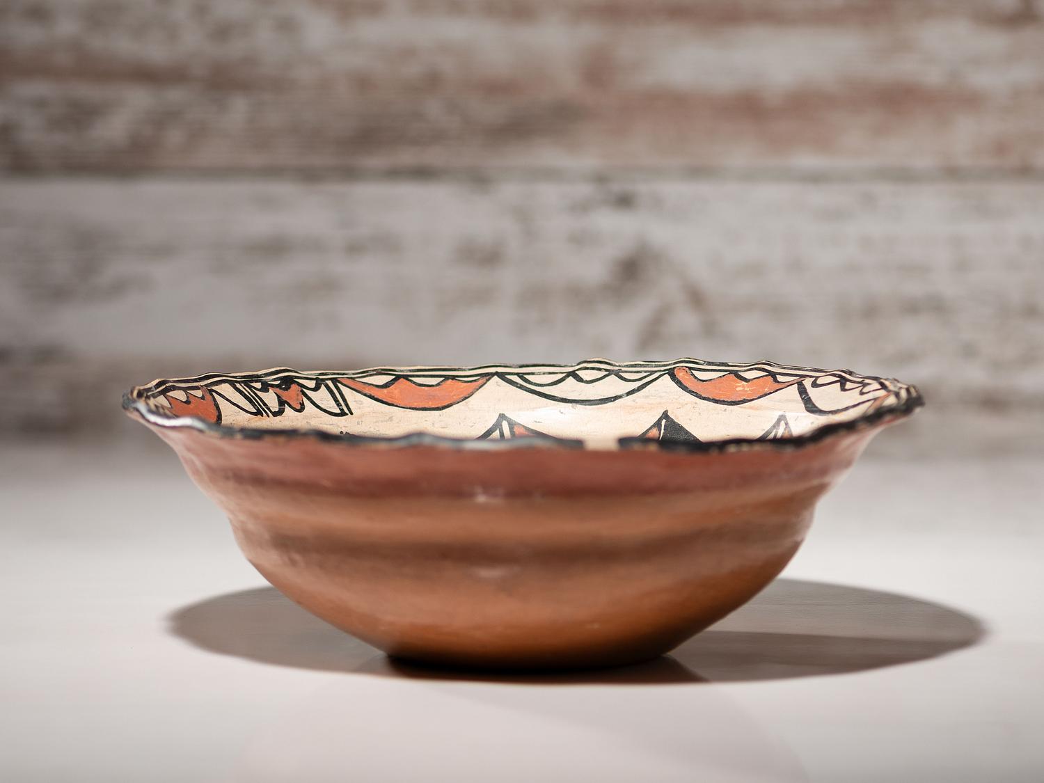 San Ildefonso Polychrome Pottery Bowl