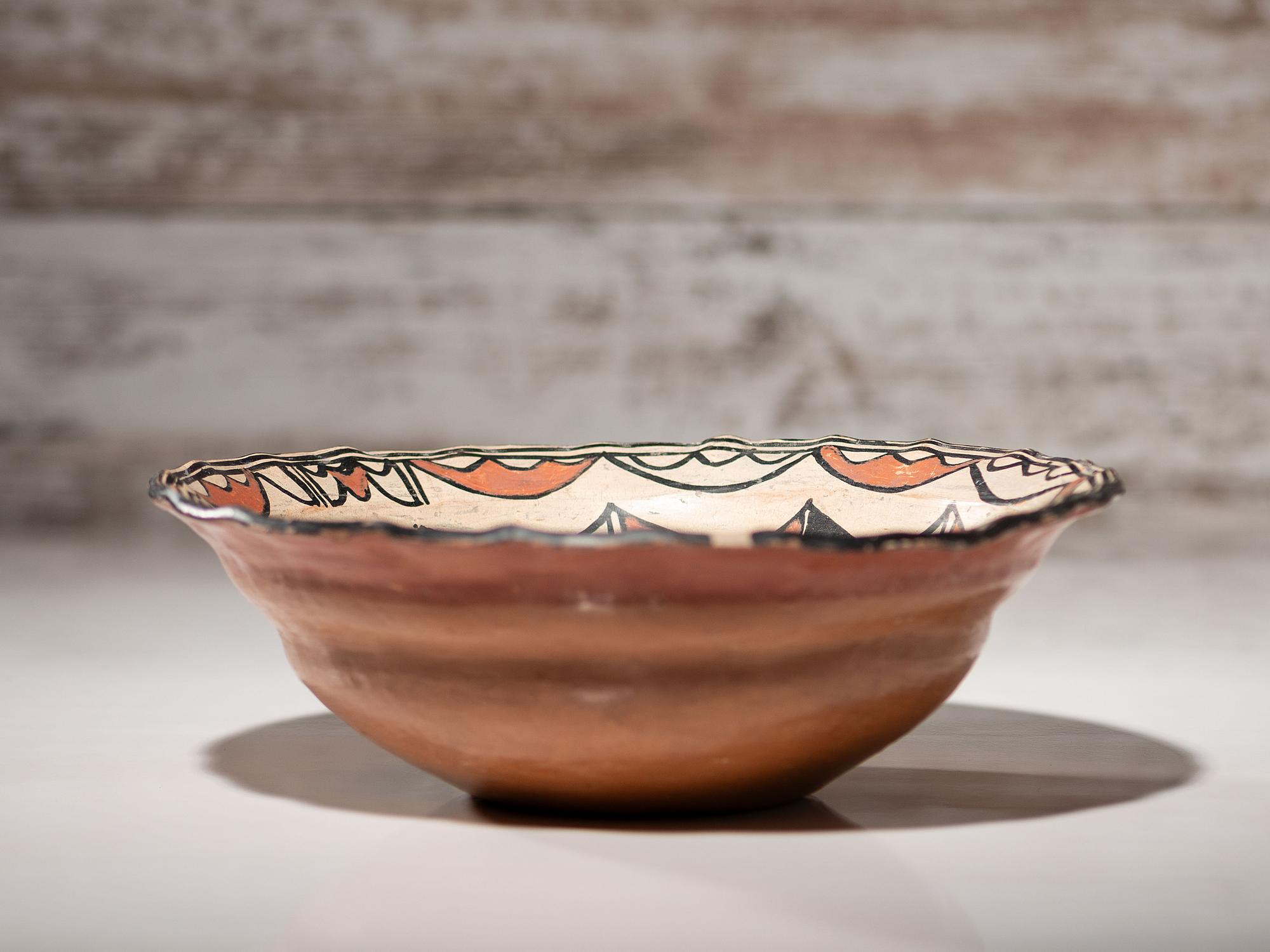 San Ildefonso Polychrome Pottery Bowl