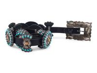 Sterling Silver Colorful Cluster Concha Belt