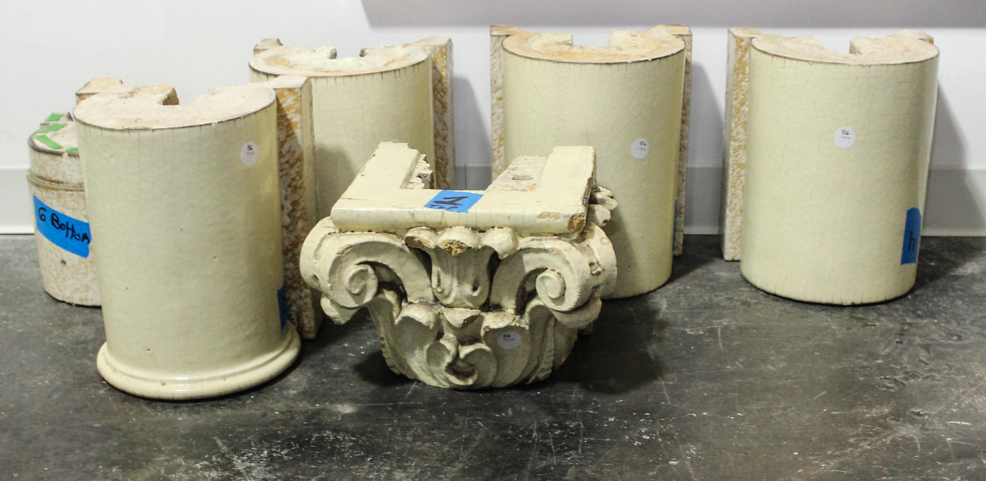 An Italian White Glazed Ceramic Pedestal Height 63 1/2 inches.