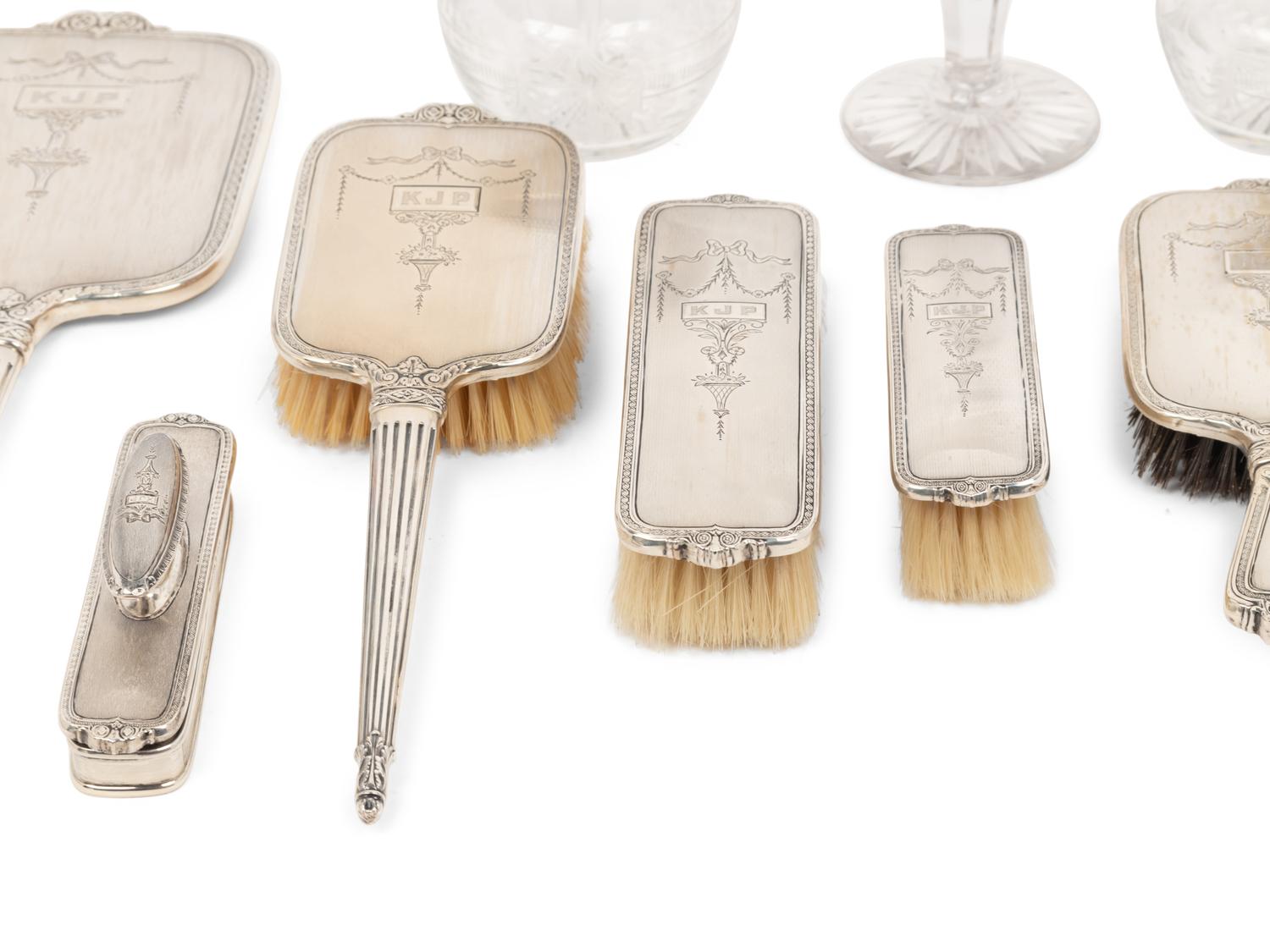 An American Silver Mounted Dresser Set