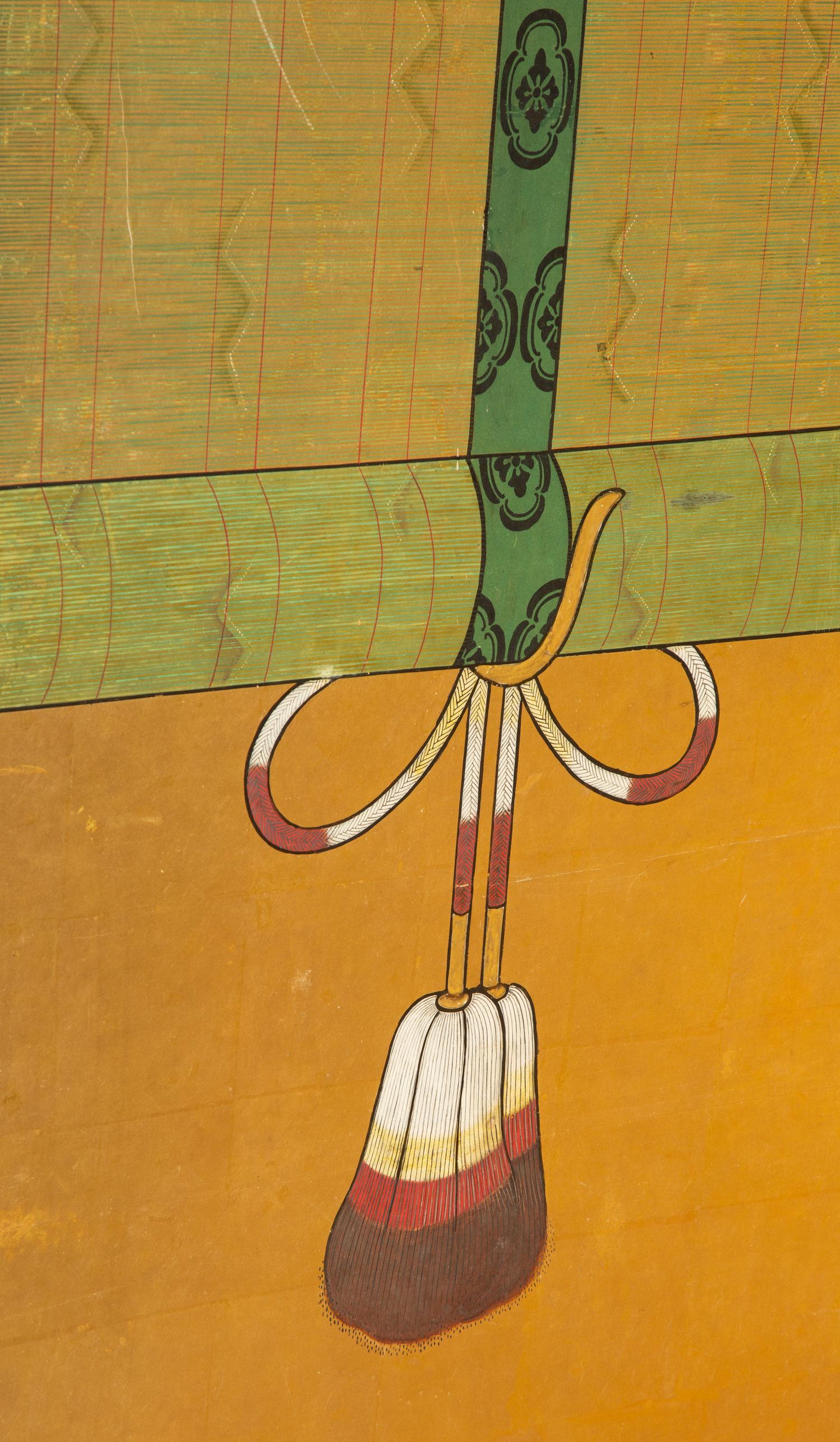 A Japanese Six Panel Floor Screen
