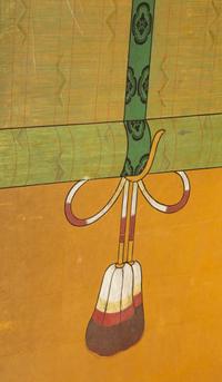 A Japanese Six Panel Floor Screen