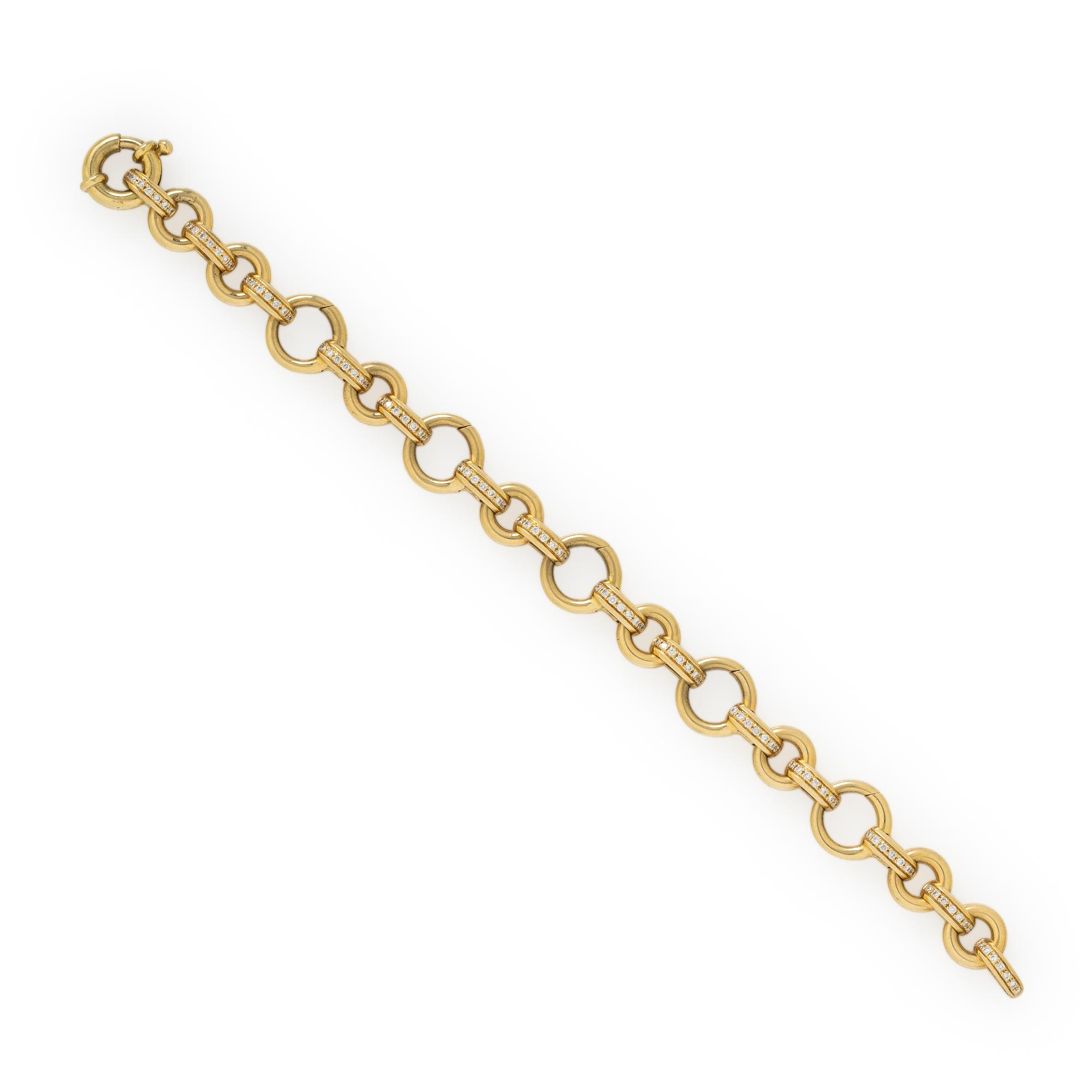 Aaron Basha, Yellow Gold and Diamond Bracelet