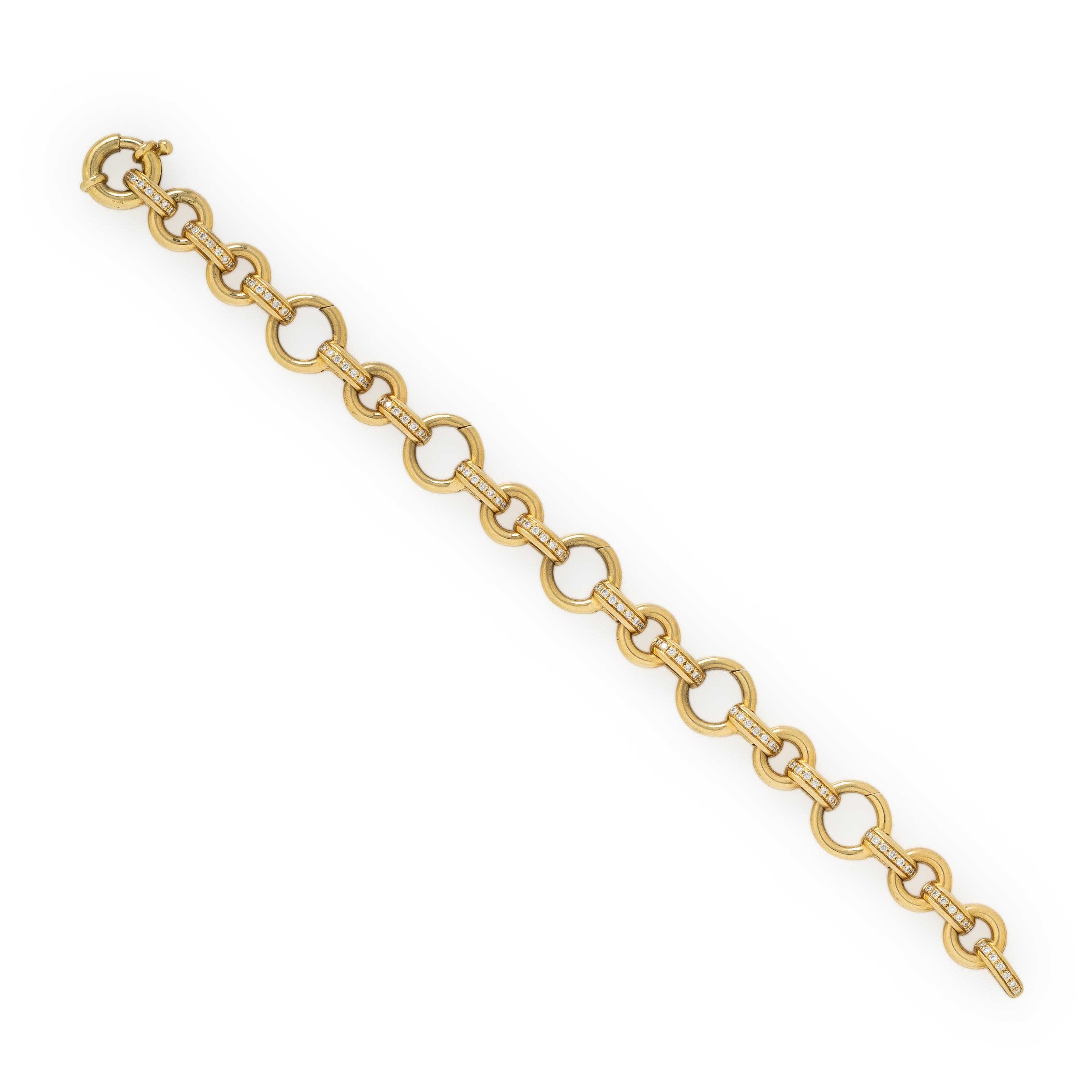 Aaron Basha, Yellow Gold and Diamond Bracelet