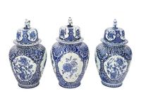 A Group of Six Delft Ware Jars