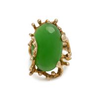 YELLOW GOLD AND JADE RING