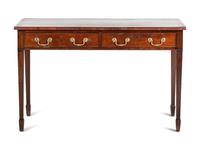 An English Mahogany Leather Inset Writing Table