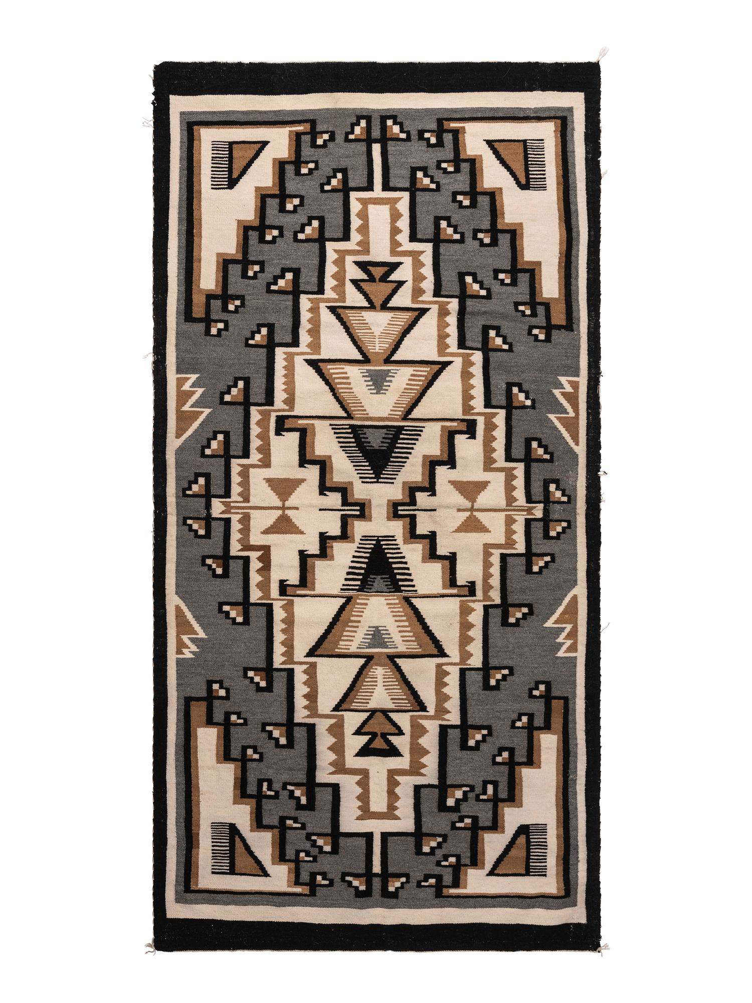 Navajo Two Grey Hills Pattern Weaving / Rug