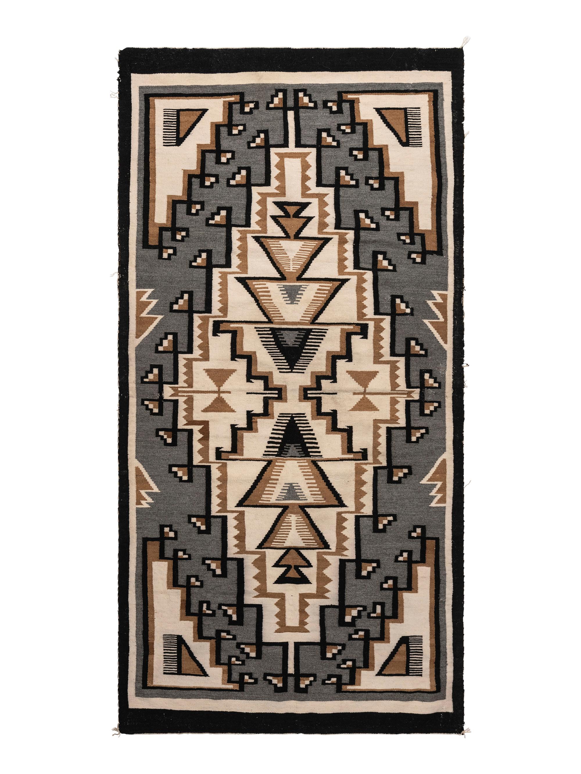 Navajo Two Grey Hills Pattern Weaving / Rug