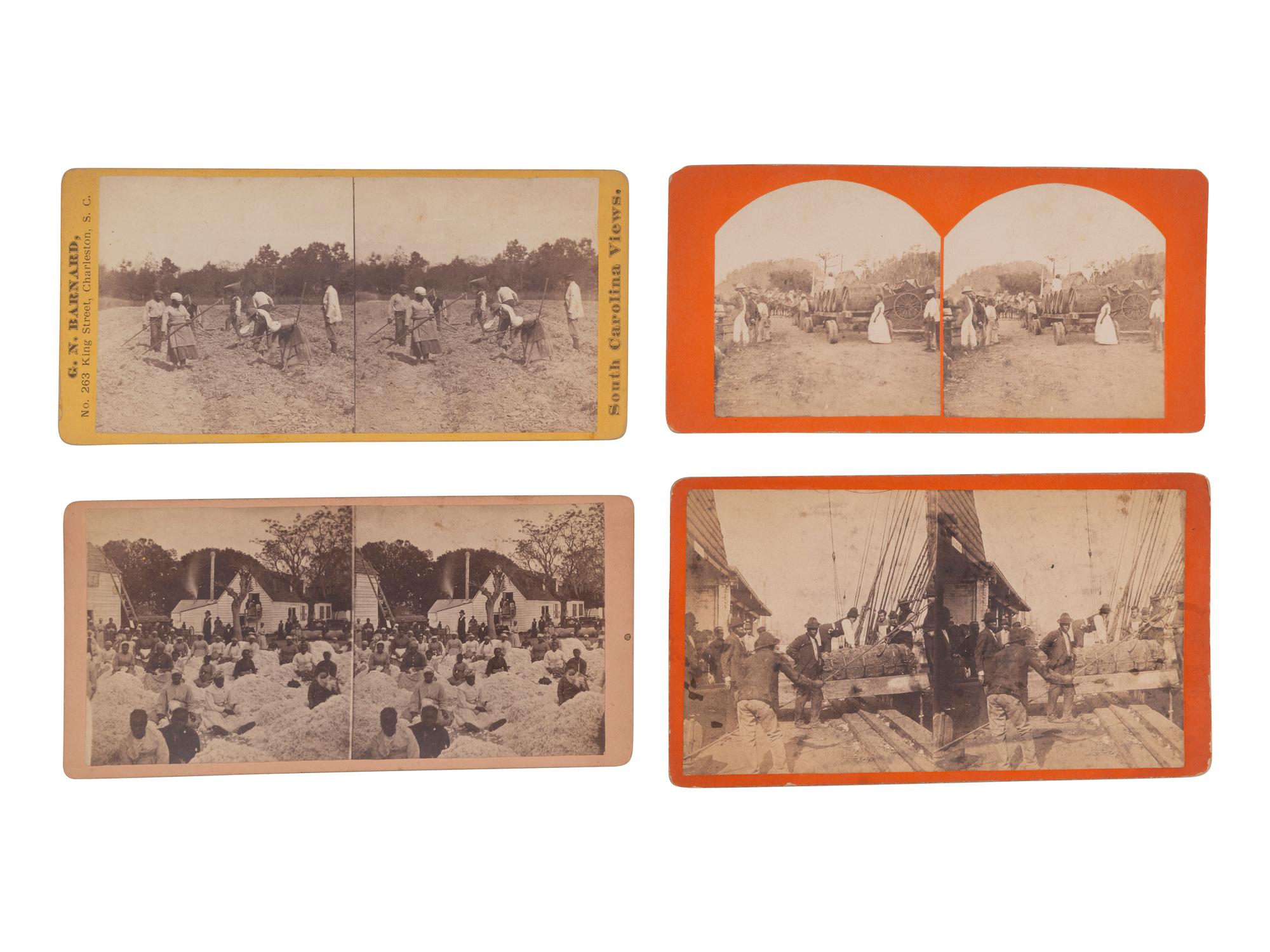 [EARLY PHOTOGRAPHY]. 15 stereoviews of African Americans engaged in agricultural activities.