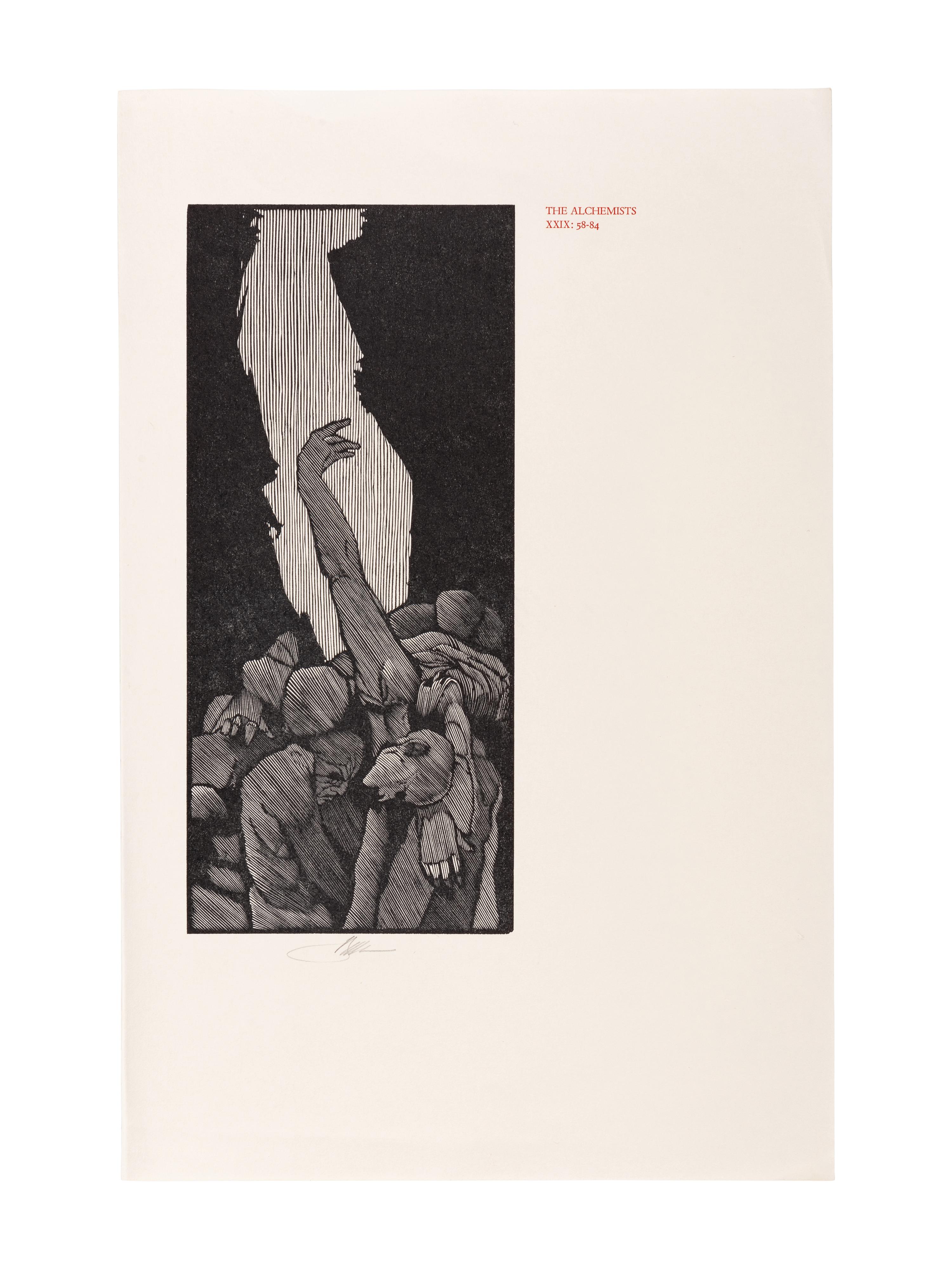 MOSER, Barry. A suite of 18 proof wood-engraved plates by Barry Moser for an unrealized edition of Dante’s Inferno. [ca 1984]. 293 x 190 mm. EACH SIGNED BY MOSER; and 2 additional trial proofs with letterpress in red for the same, each SIGNED BY MOSER.