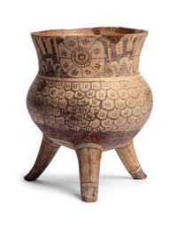A Mixtec Polychrome Tripod Vessel