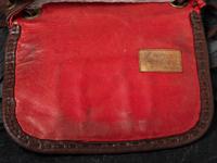 Brown Leather Drawstring Purse, with Sandcass Brass Ketoh Element