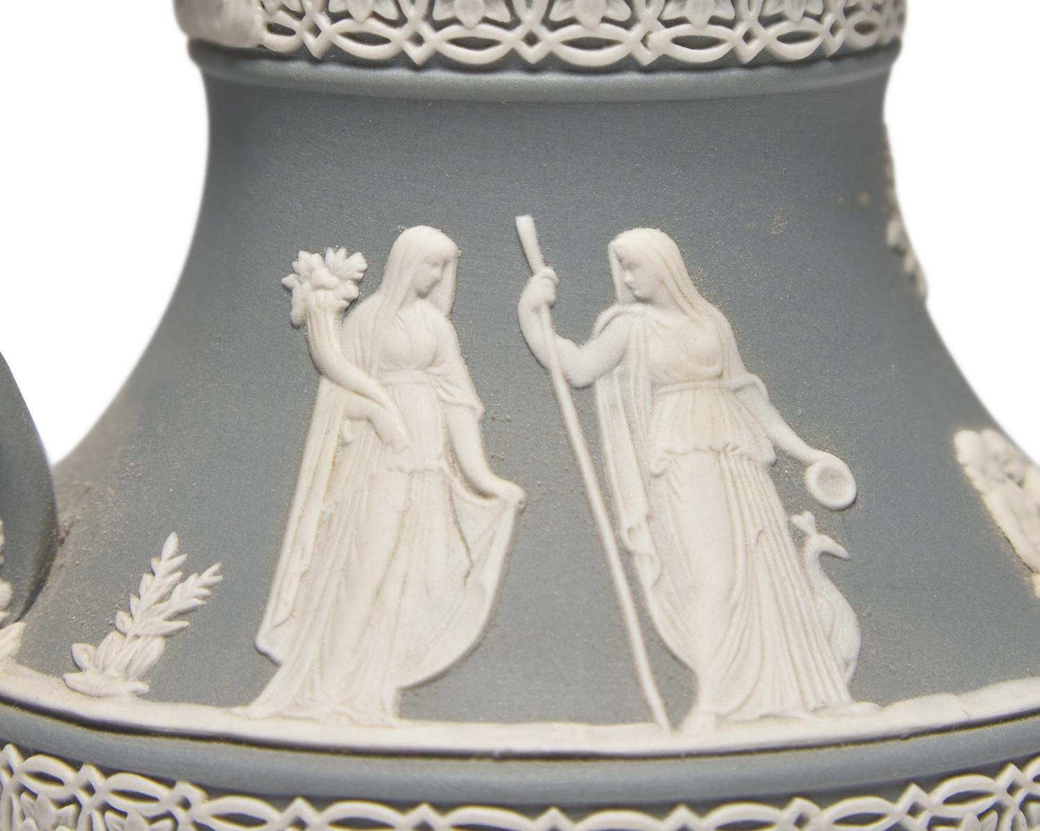 A Group of Three Wedgwood Jasperware Milk Jugs
