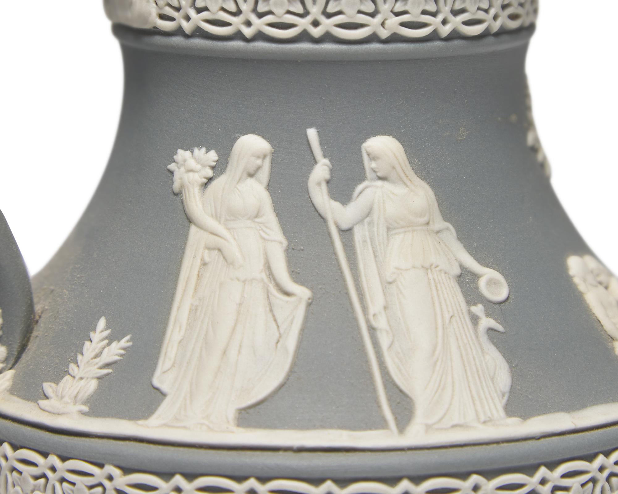 A Group of Three Wedgwood Jasperware Milk Jugs