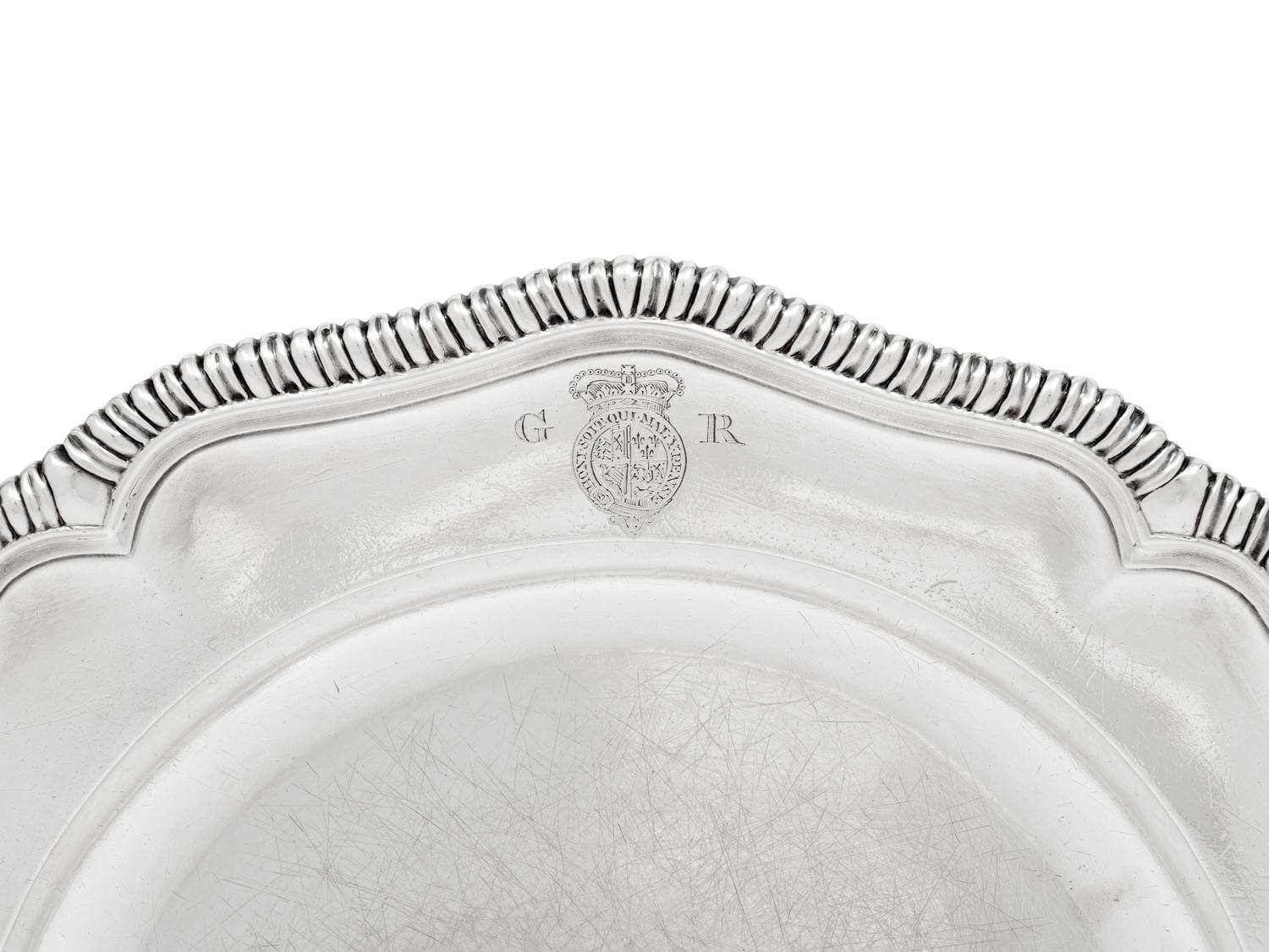 Two Sets of Twelve George III Silver Dinner Plates