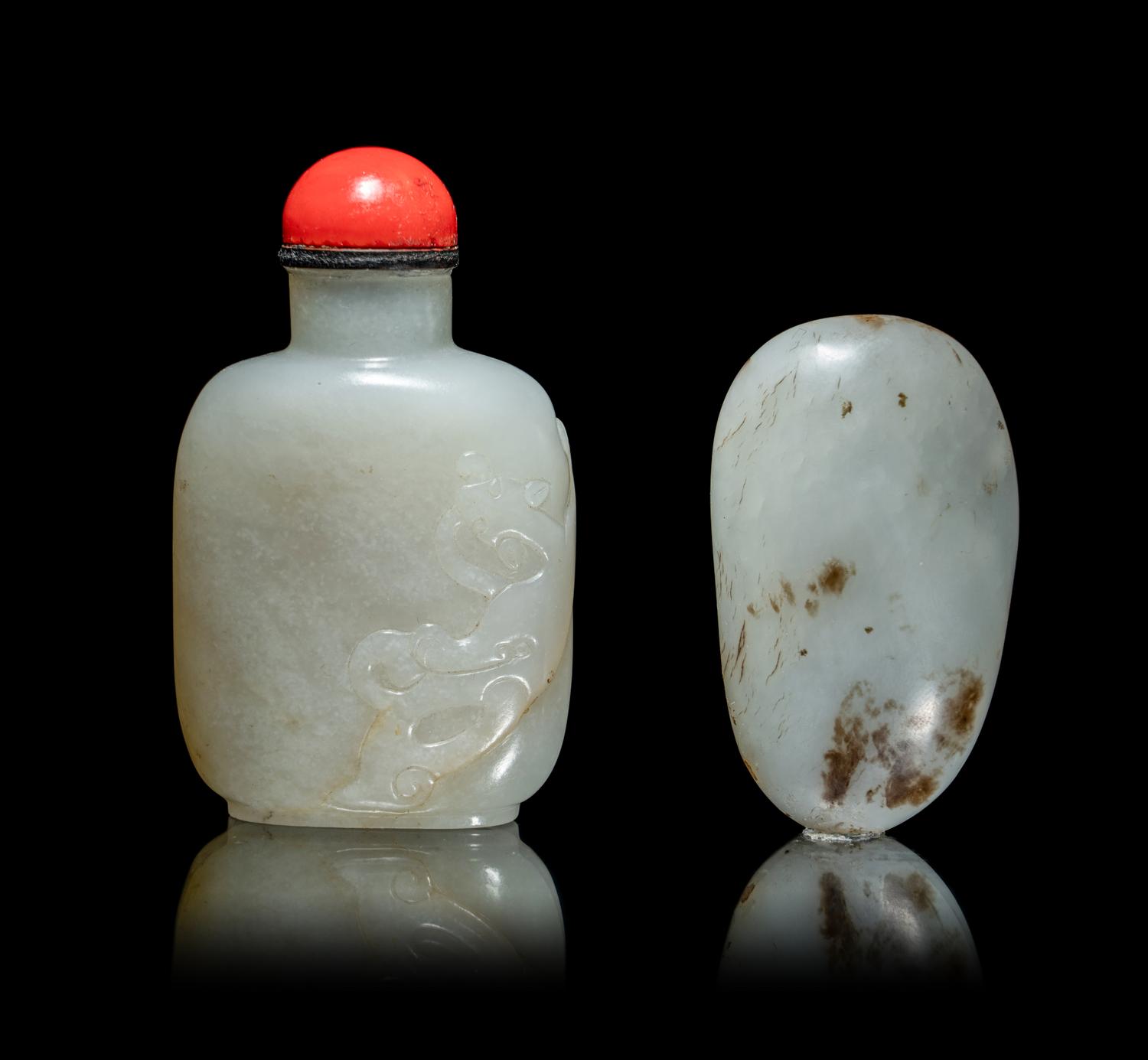 Two Chinese Jade Snuff Bottles