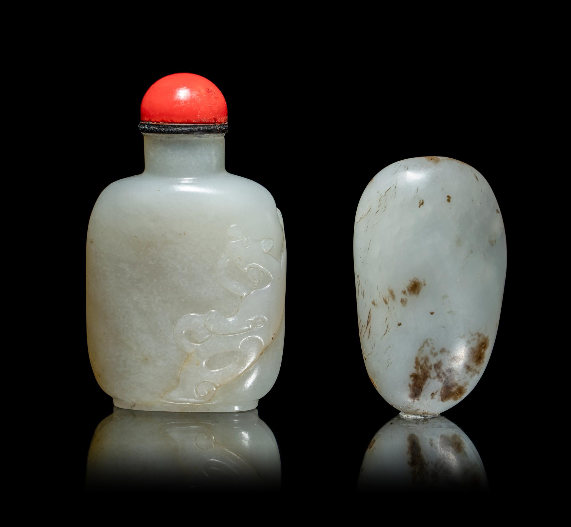 Two Chinese Jade Snuff Bottles