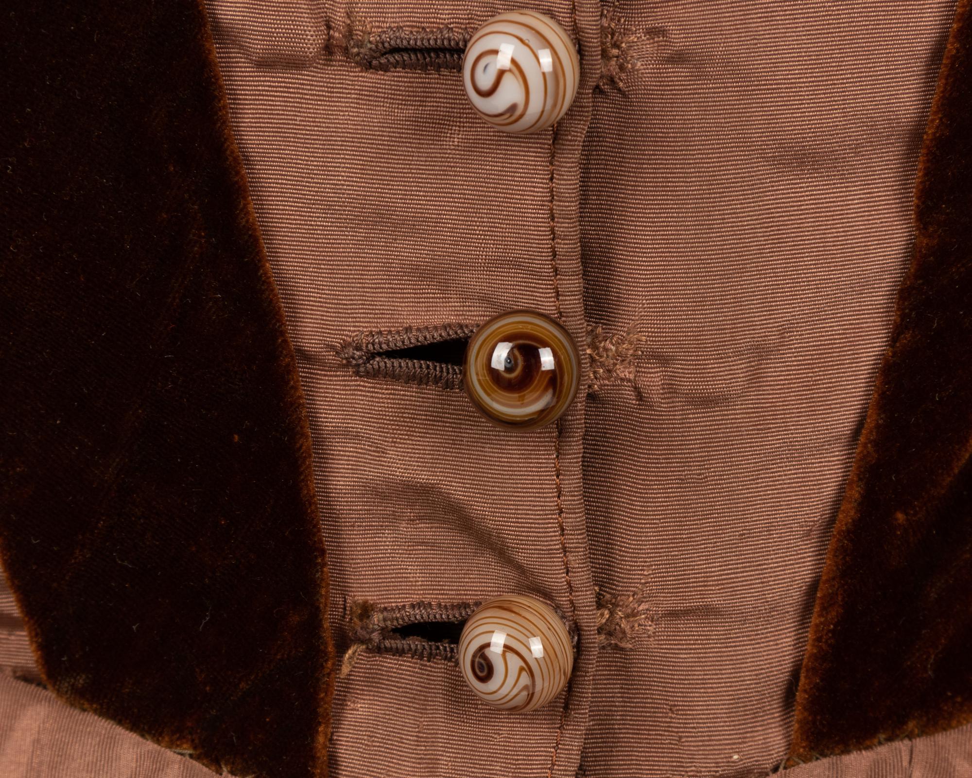 Silk Faille and Velvet Two-Piece Dress, 1878