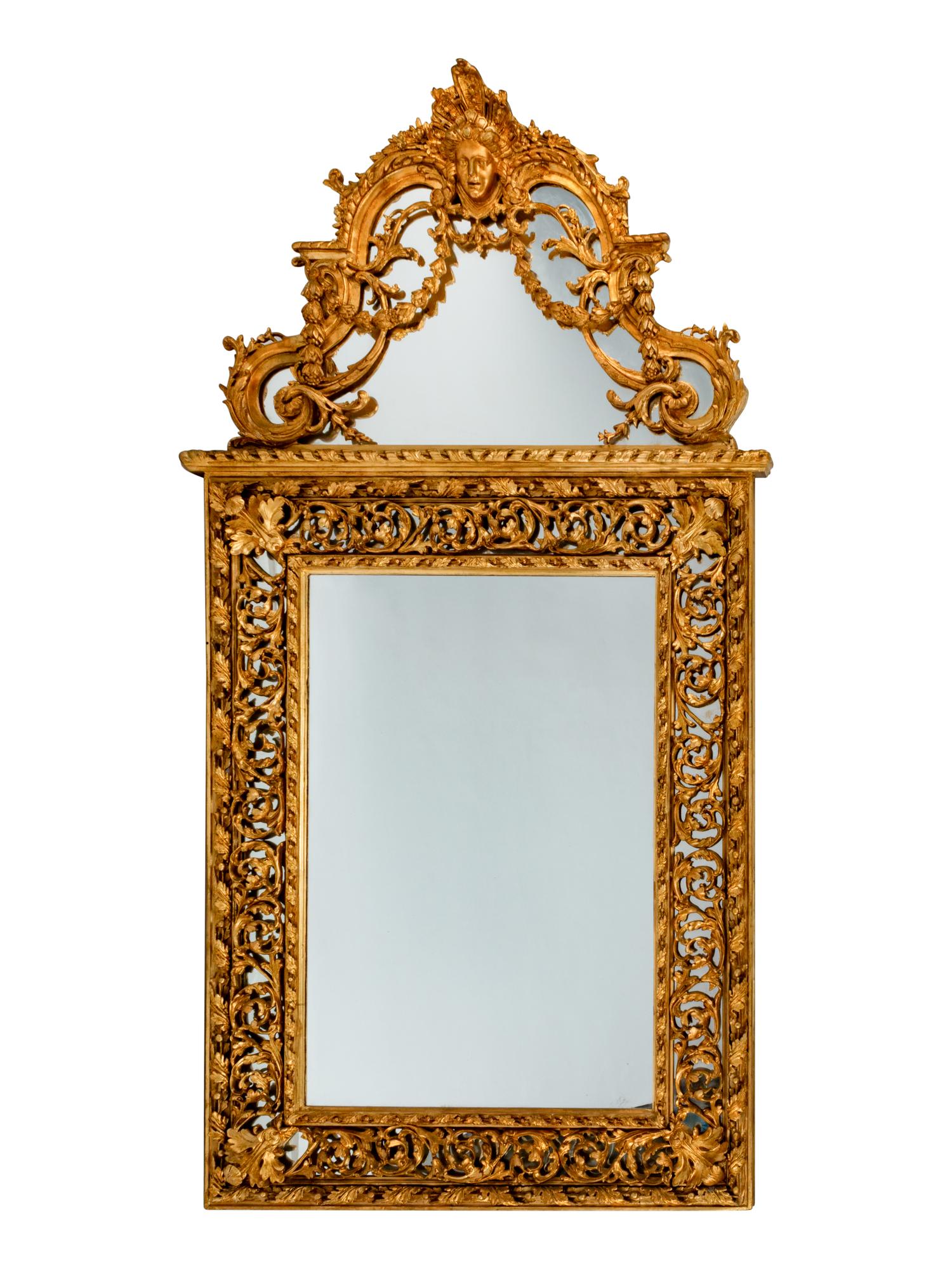 A Pair of Régence Style Giltwood Mirrors