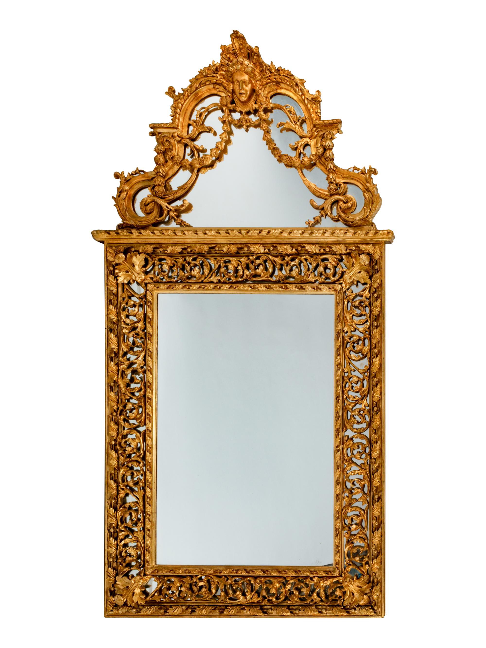 A Pair of Régence Style Giltwood Mirrors