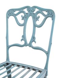 A Group of Painted Iron Garden Furniture