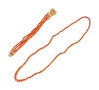 A Collection of Coral Bead Jewelry,