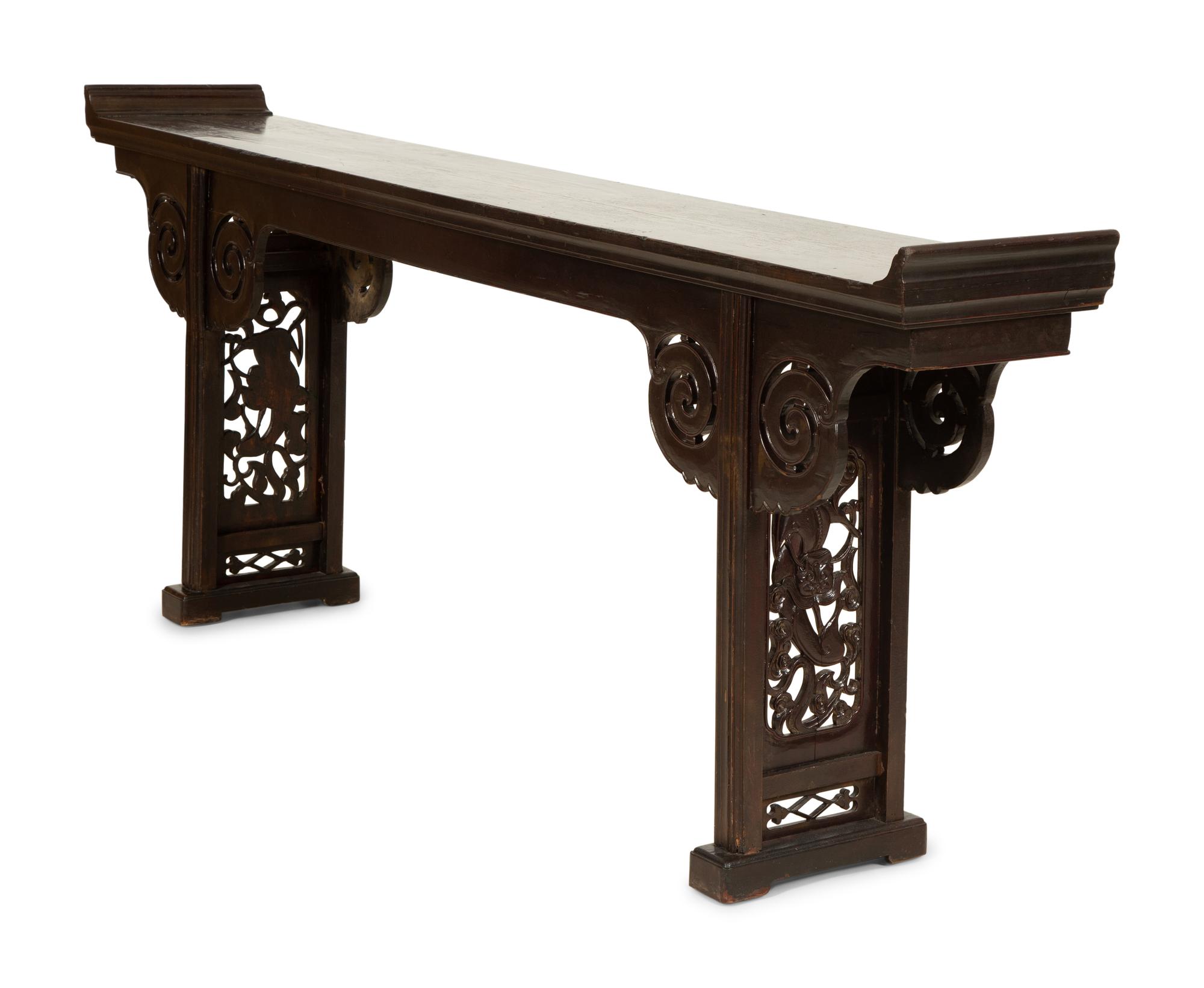 A Chiinese Carved Hardwood Altar Table